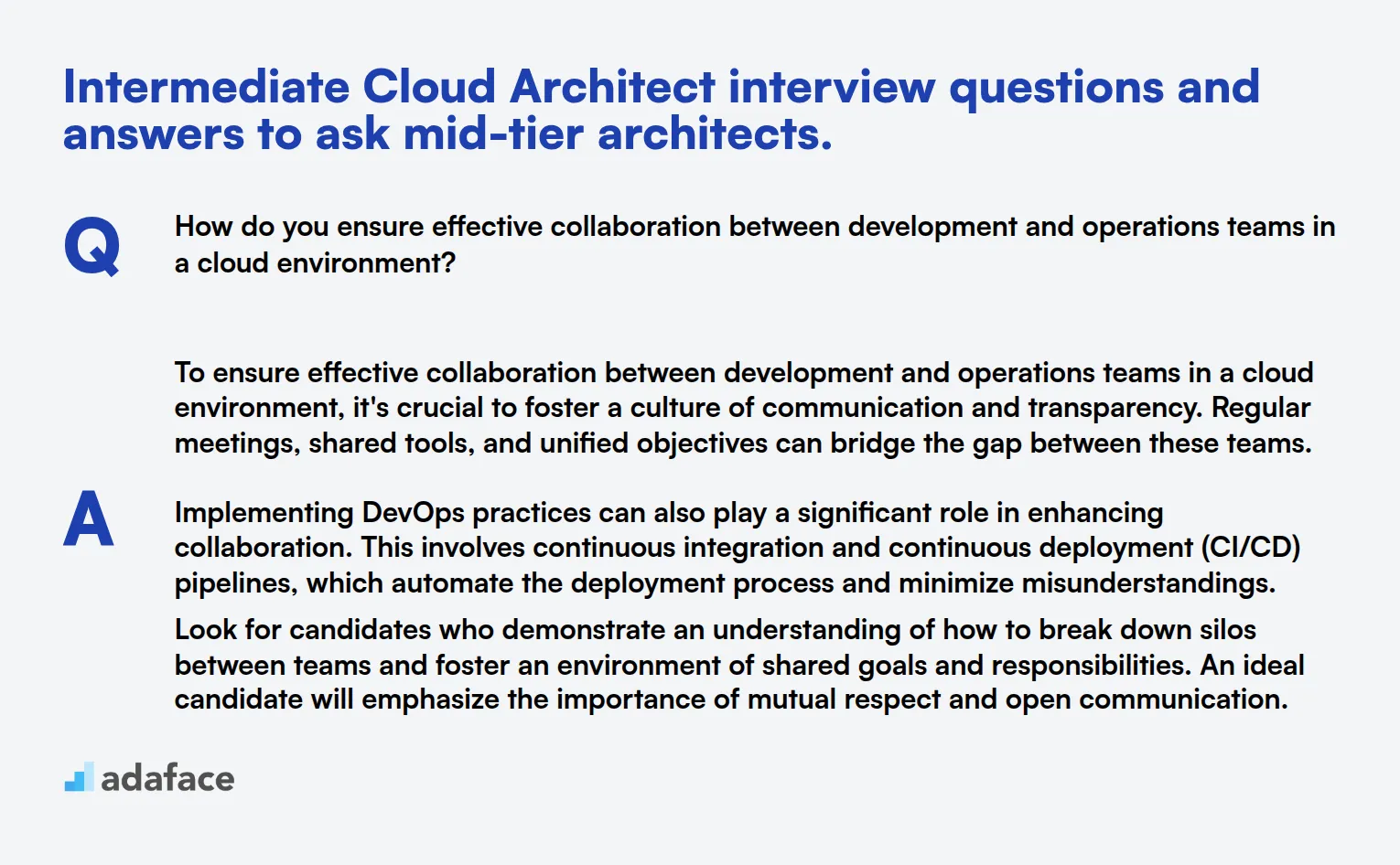10 preguntas y respuestas intermedias para entrevistas a arquitectos de la nube para hacer a arquitectos de nivel medio.