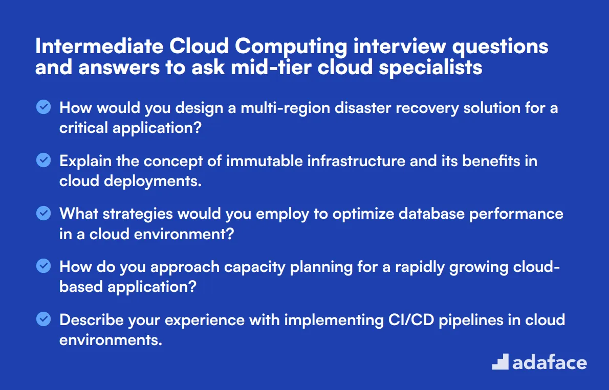 15 intermediate Cloud Computing interview questions and answers to ask mid-tier cloud specialists