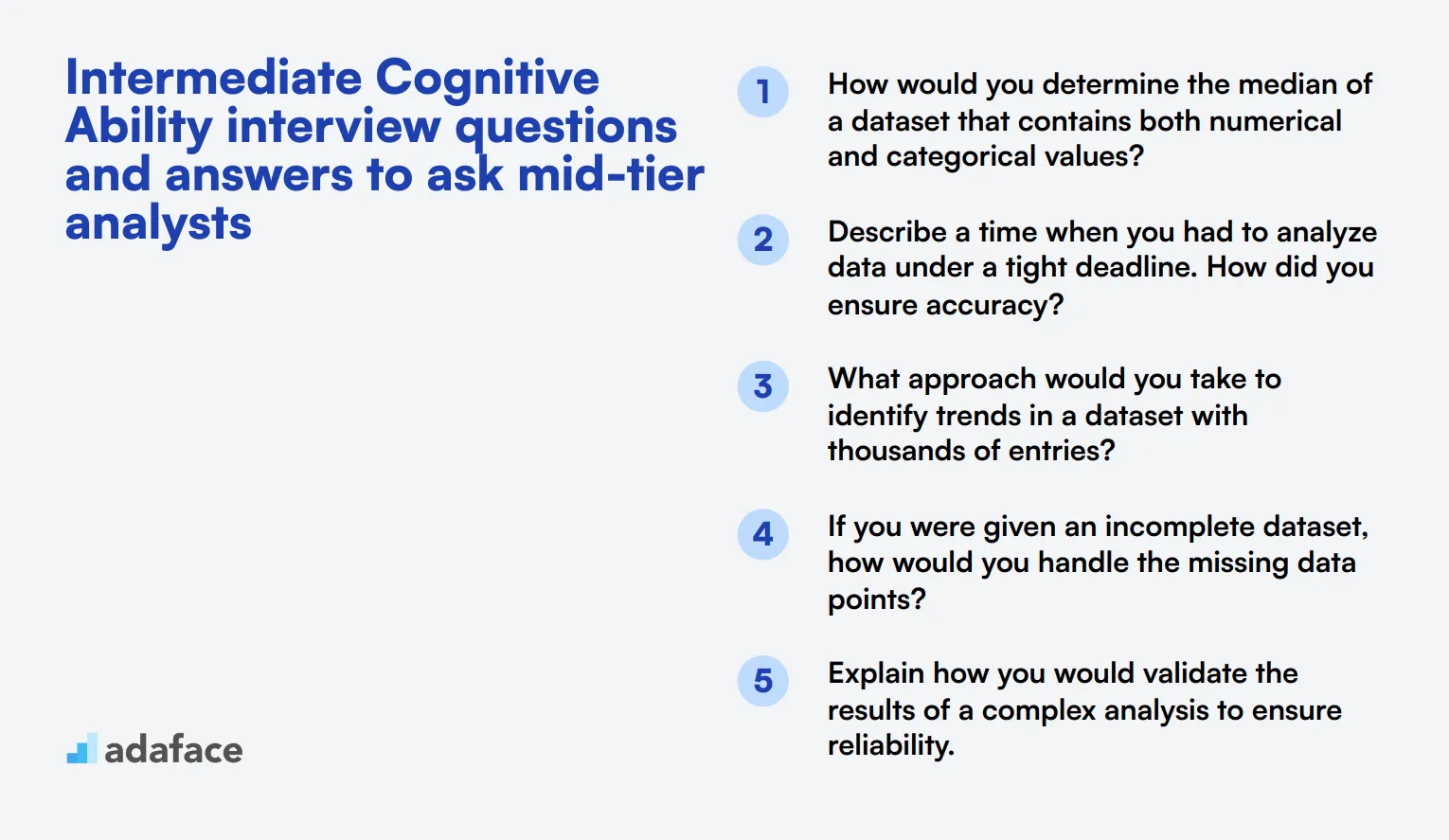 12 intermediate Cognitive Ability interview questions and answers to ask mid-tier analysts