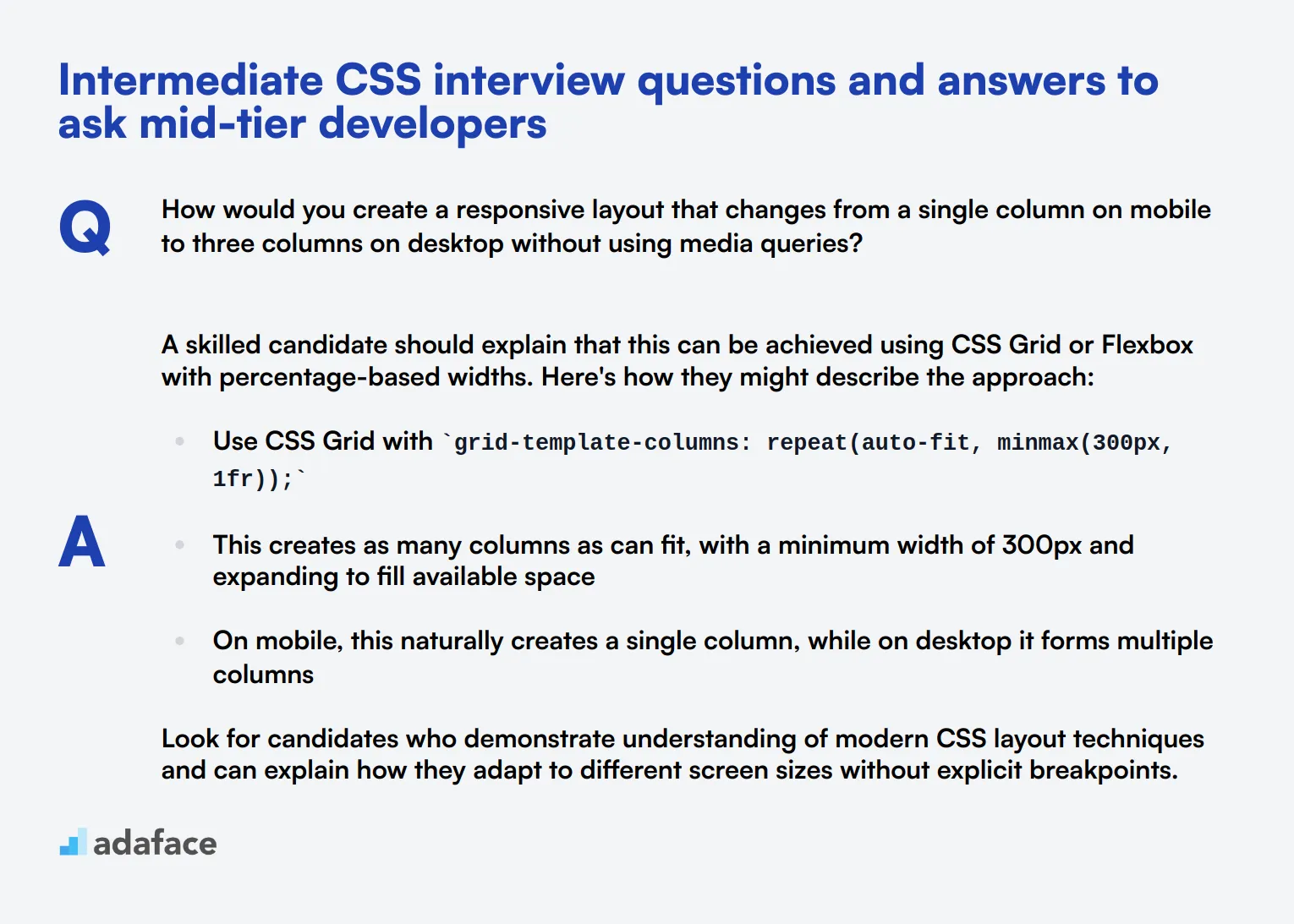 10 intermediate CSS interview questions and answers to ask mid-tier developers