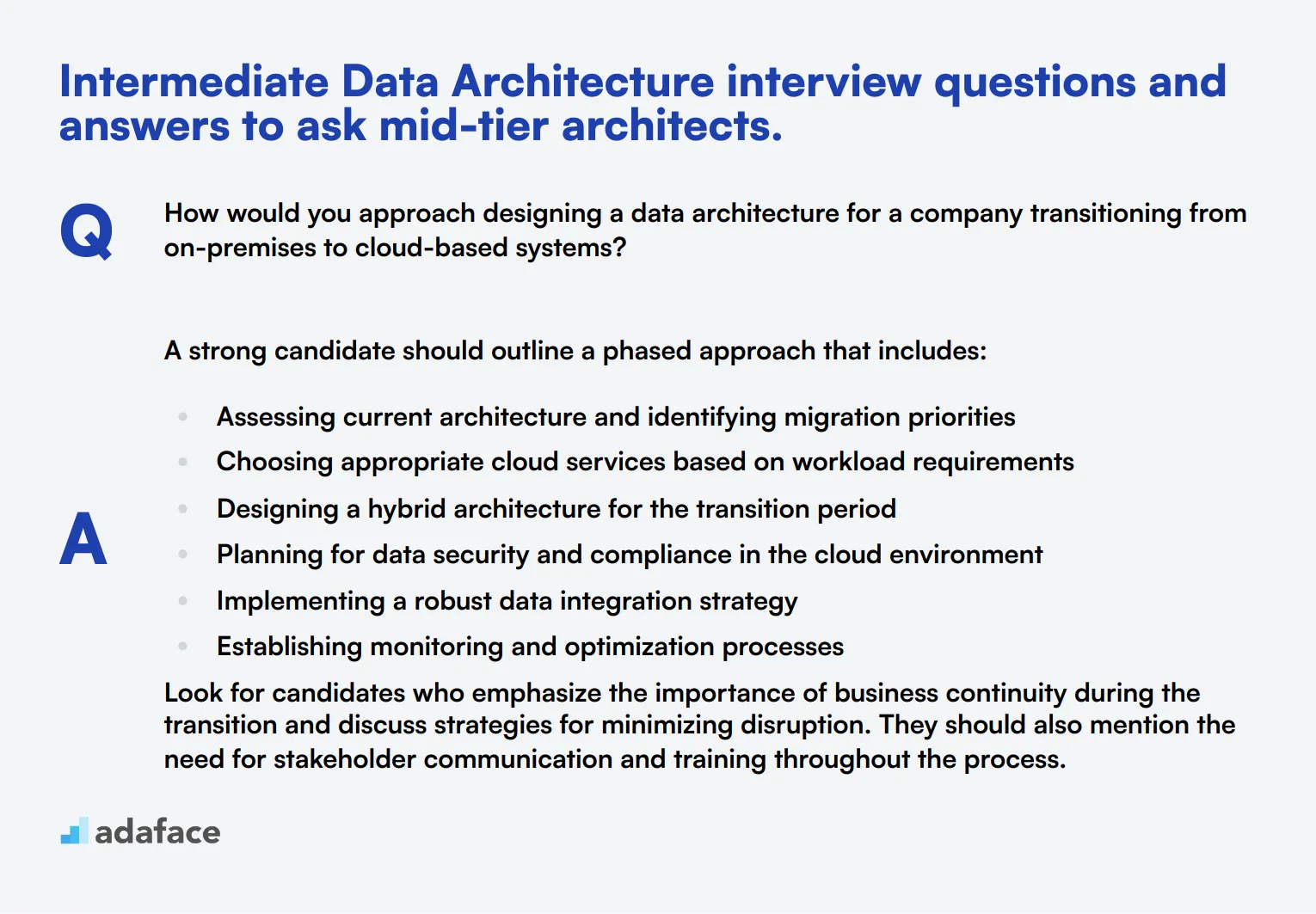 10 intermediate Data Architecture interview questions and answers to ask mid-tier architects.