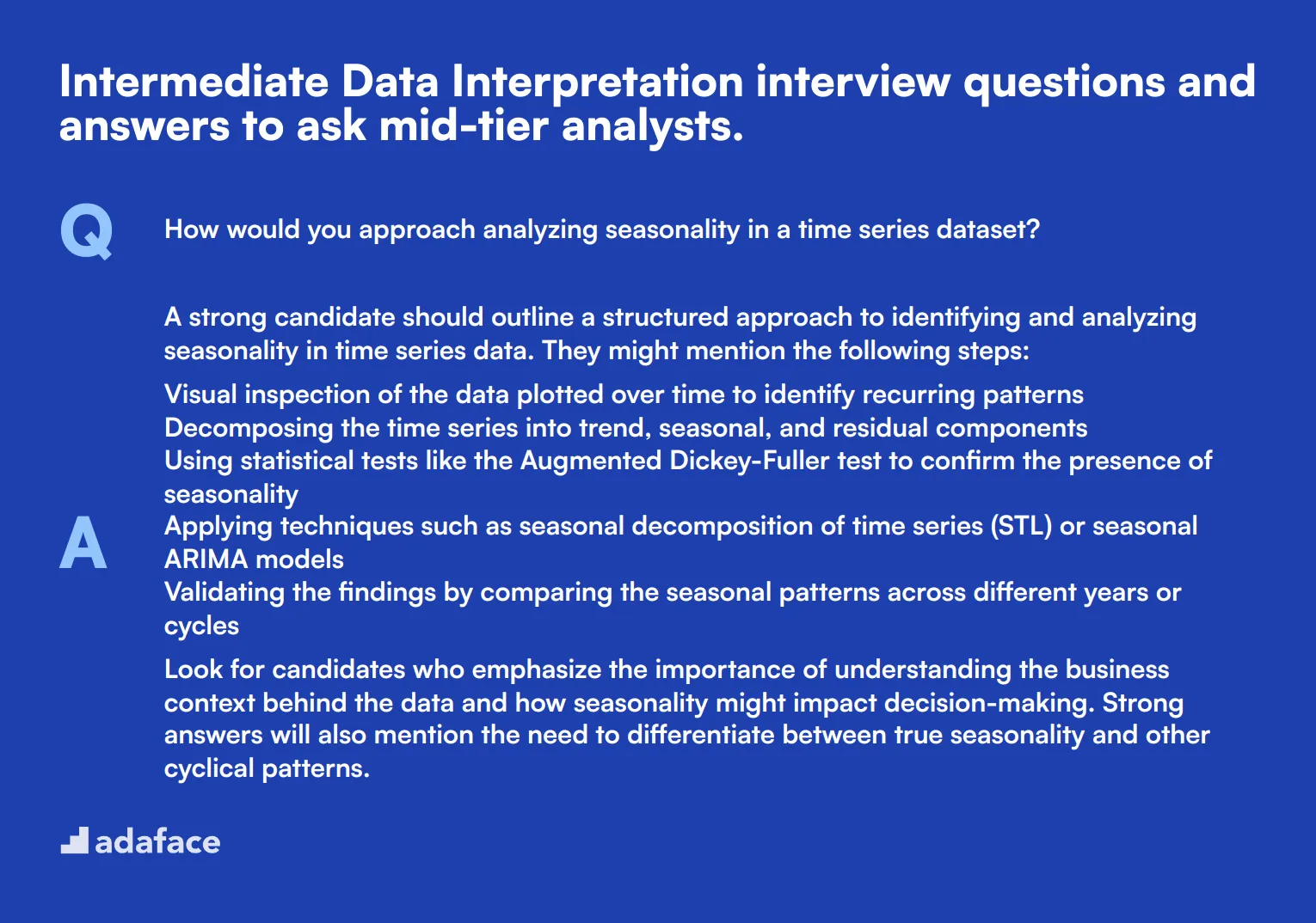 10 intermediate Data Interpretation interview questions and answers to ask mid-tier analysts.