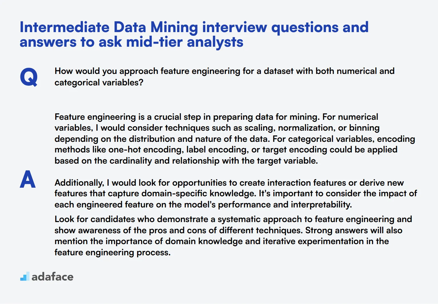 10 intermediate Data Mining interview questions and answers to ask mid-tier analysts