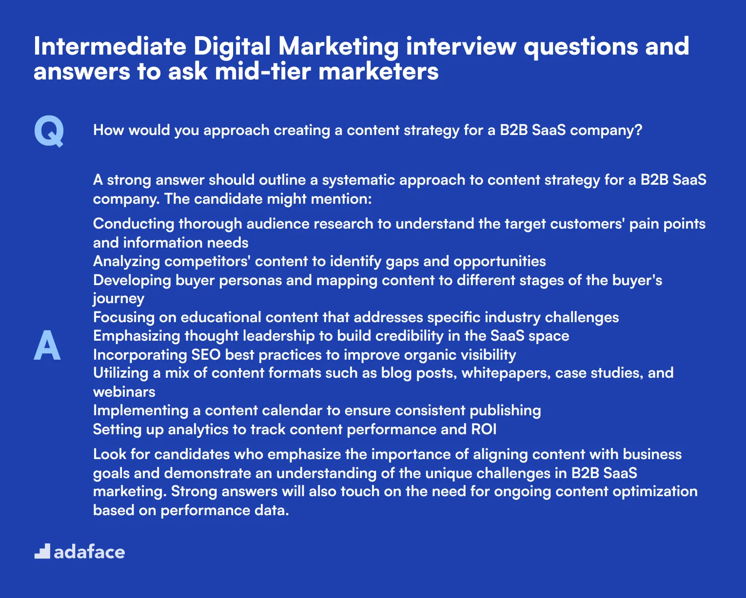 5 intermediate Digital Marketing interview questions and answers to ask mid-tier marketers