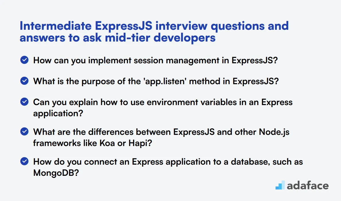 10 intermediate ExpressJS interview questions and answers to ask mid-tier developers