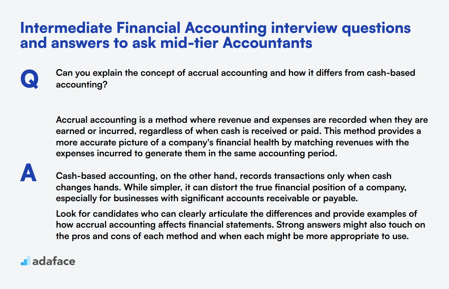 10 intermediate Financial Accounting interview questions and answers to ask mid-tier Accountants