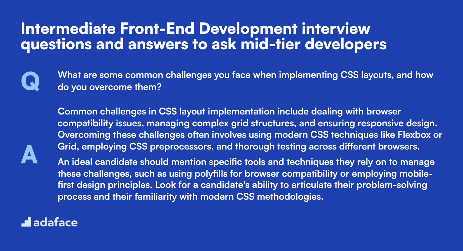 10 intermediate Front-End Development interview questions and answers to ask mid-tier developers