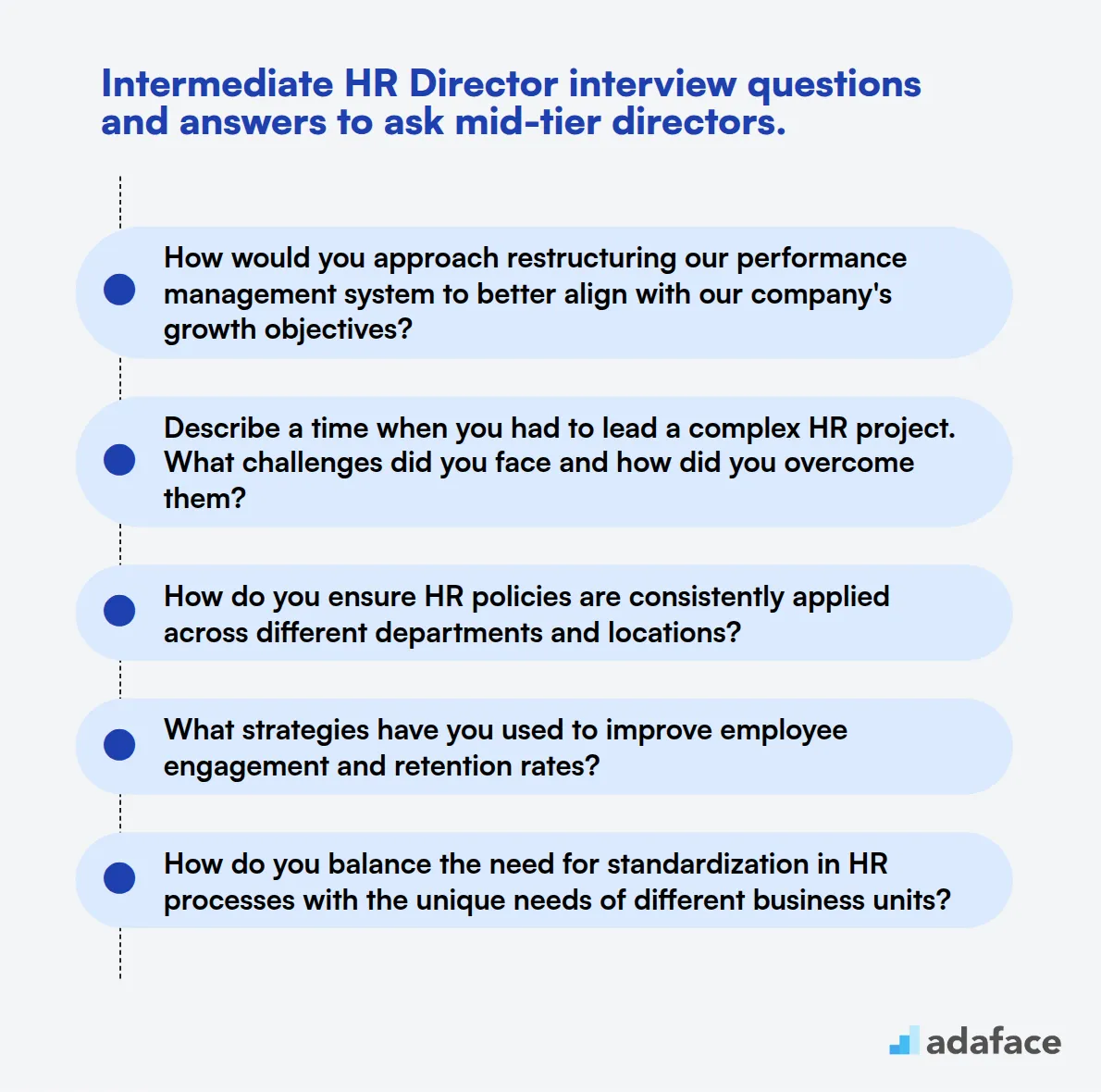 15 preguntas y respuestas de entrevista para directores de RRHH de nivel intermedio para hacer a directores de nivel medio.