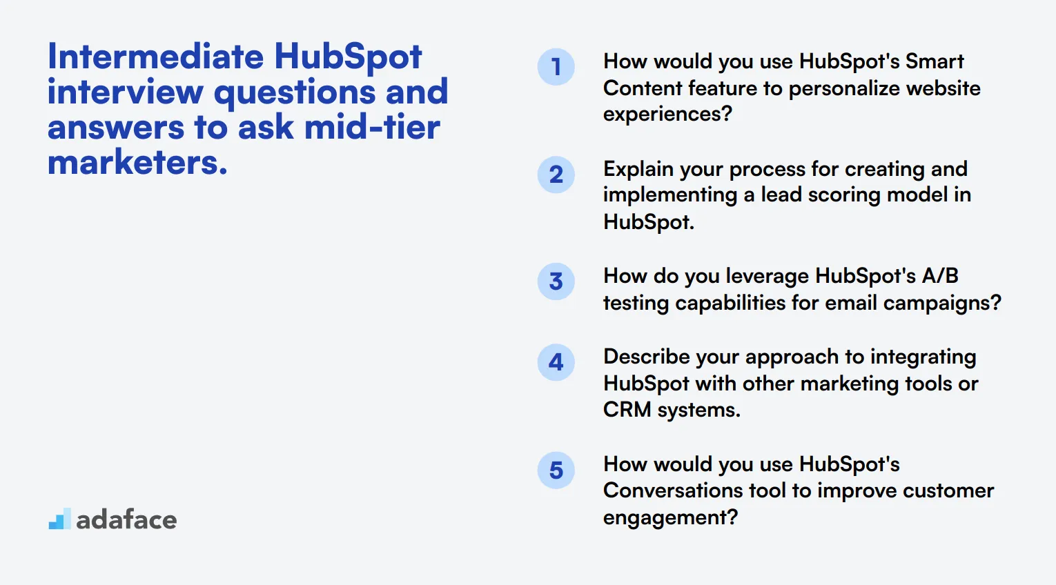 15 intermediate HubSpot interview questions and answers to ask mid-tier marketers.