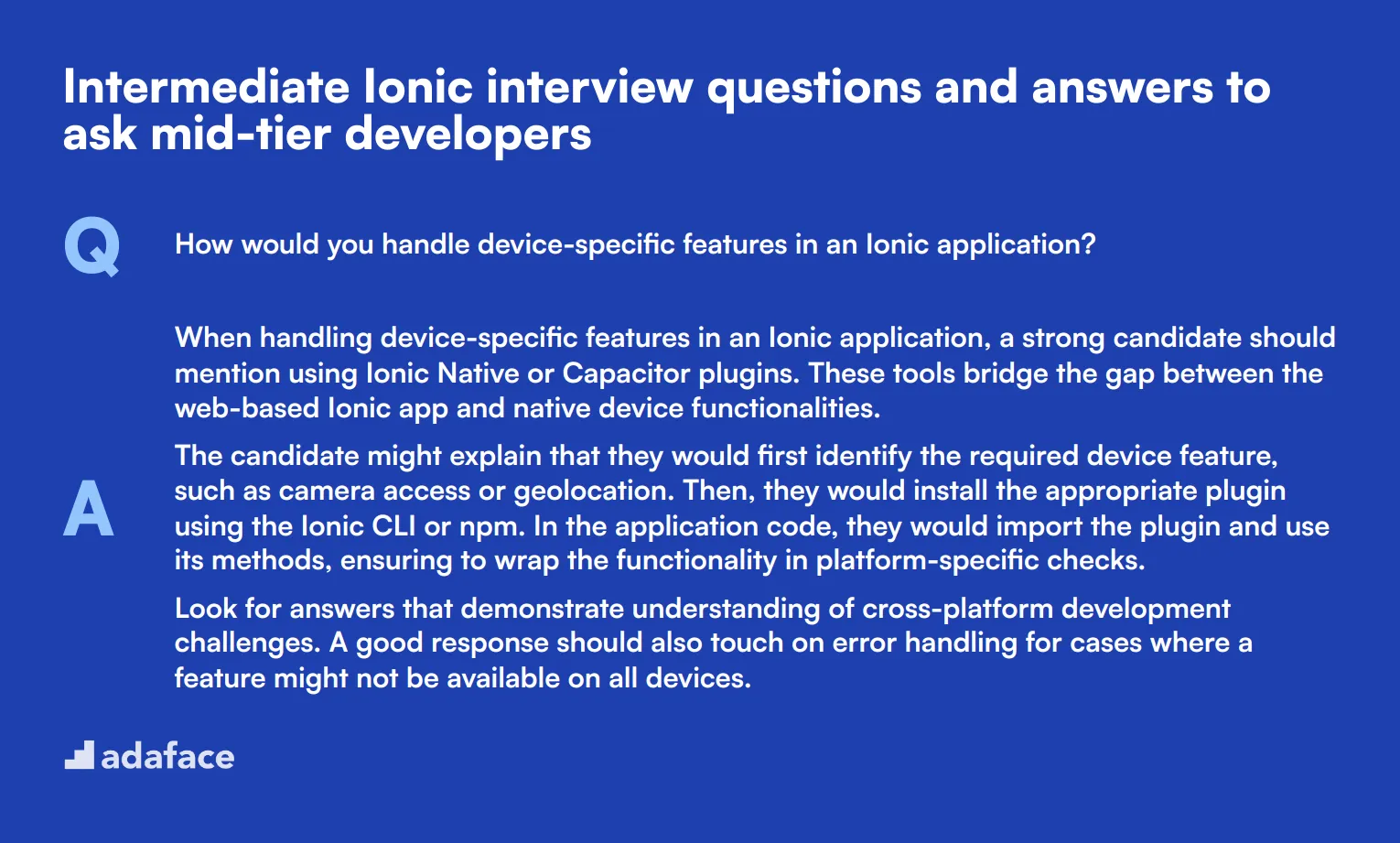 6 intermediate Ionic interview questions and answers to ask mid-tier developers