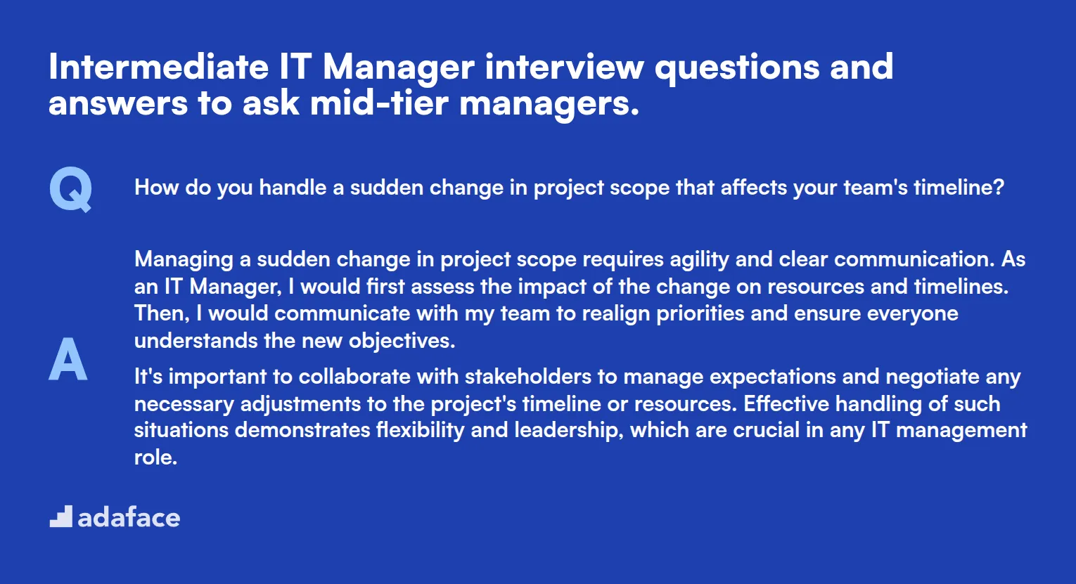 10 intermediate IT Manager interview questions and answers to ask mid-tier managers.