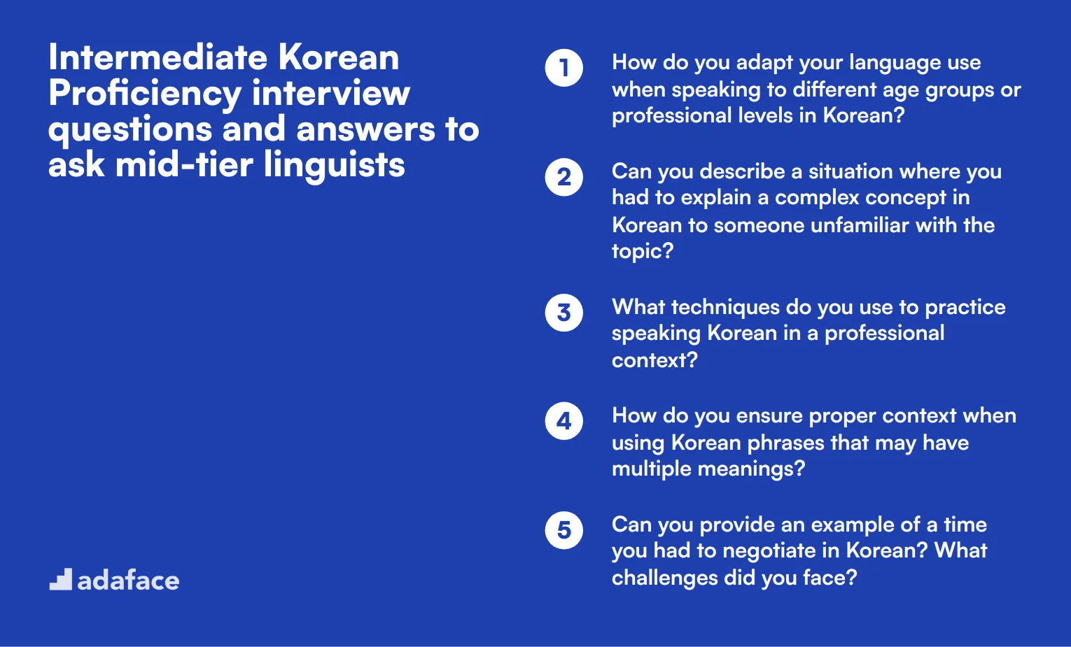 16 intermediate Korean Proficiency interview questions and answers to ask mid-tier linguists