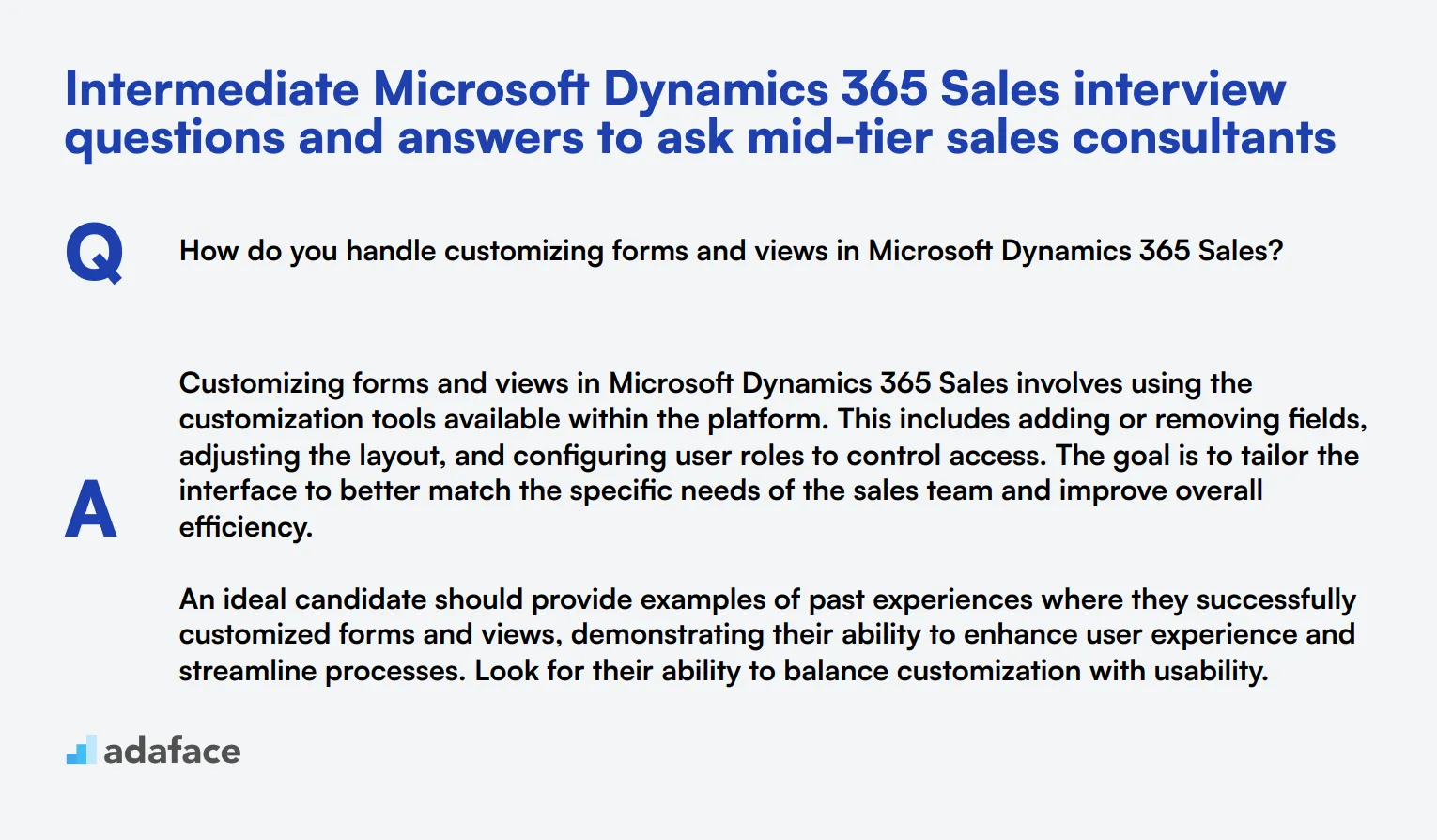 10 intermediate Microsoft Dynamics 365 Sales interview questions and answers to ask mid-tier sales consultants