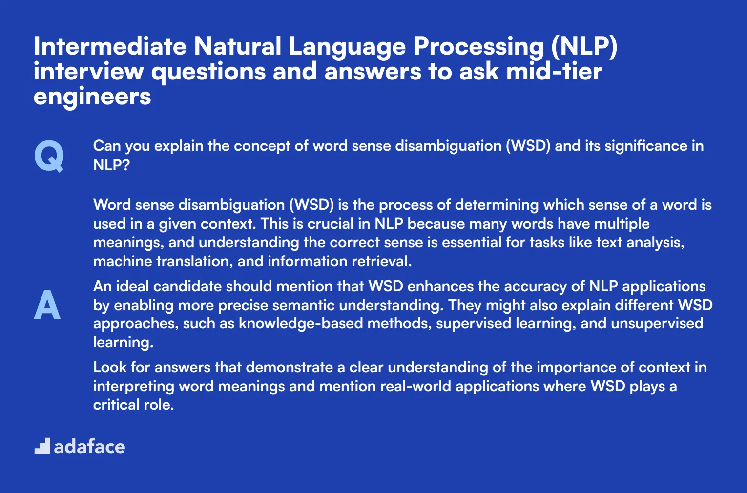 10 intermediate Natural Language Processing (NLP) interview questions and answers to ask mid-tier engineers