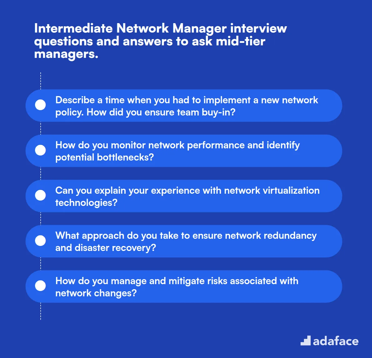 15 intermediate Network Manager interview questions and answers to ask mid-tier managers.