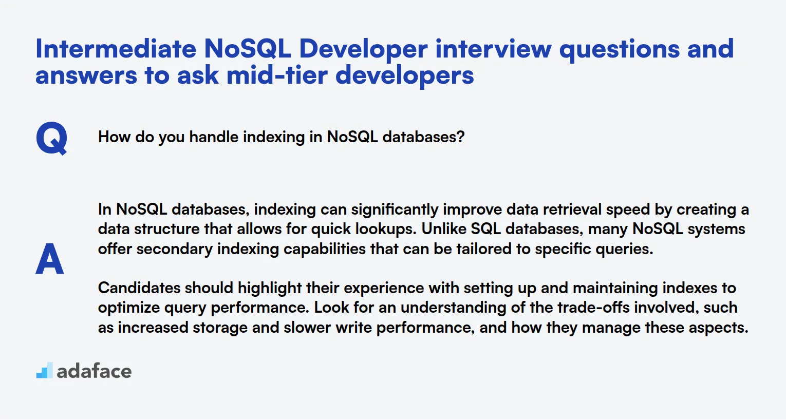 10 intermediate NoSQL Developer interview questions and answers to ask mid-tier developers
