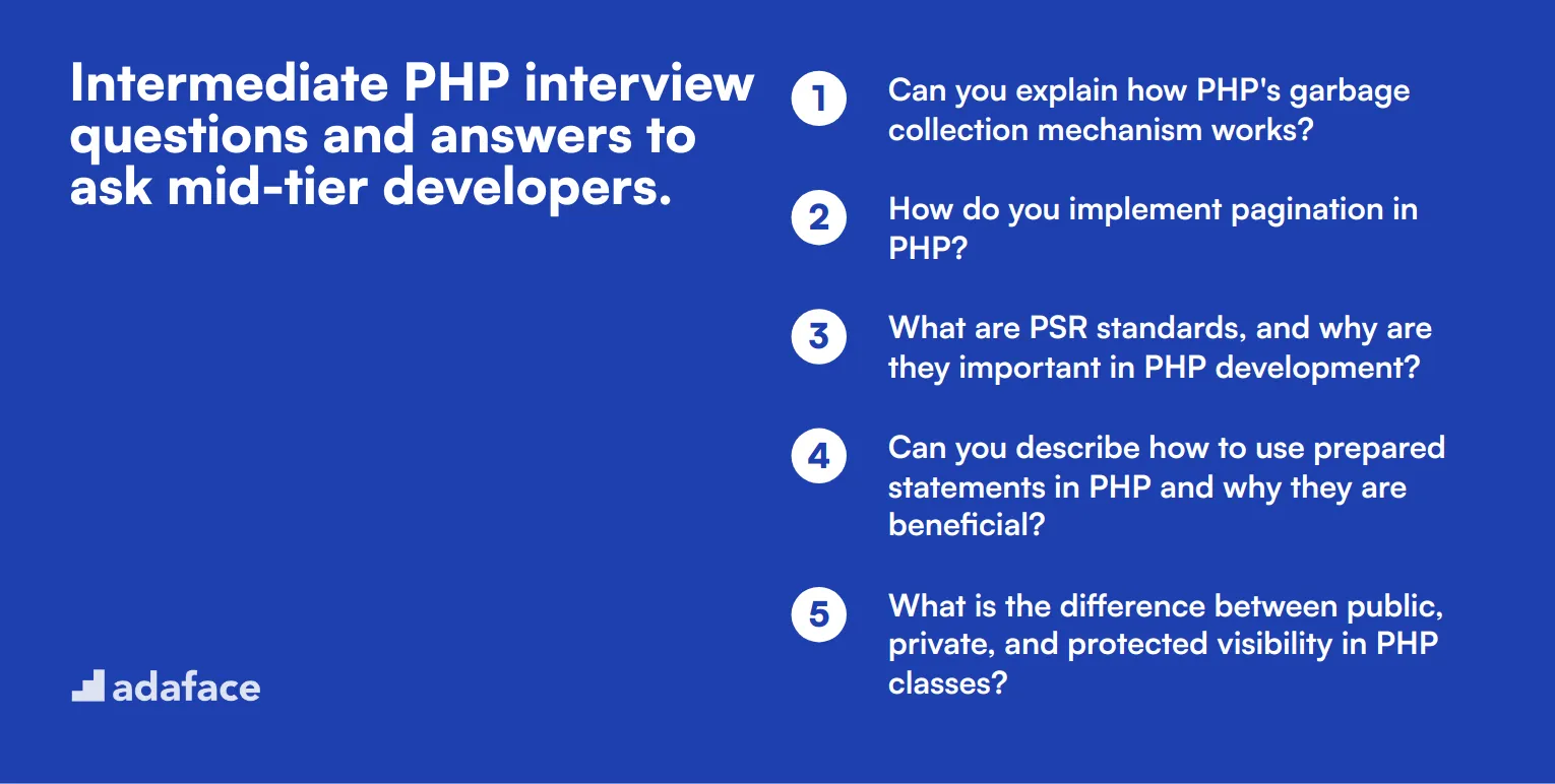 18 intermediate PHP interview questions and answers to ask mid-tier developers.