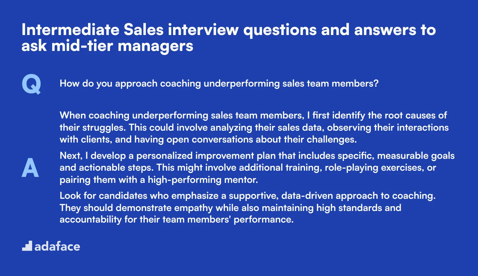 10 intermediate Sales interview questions and answers to ask mid-tier managers