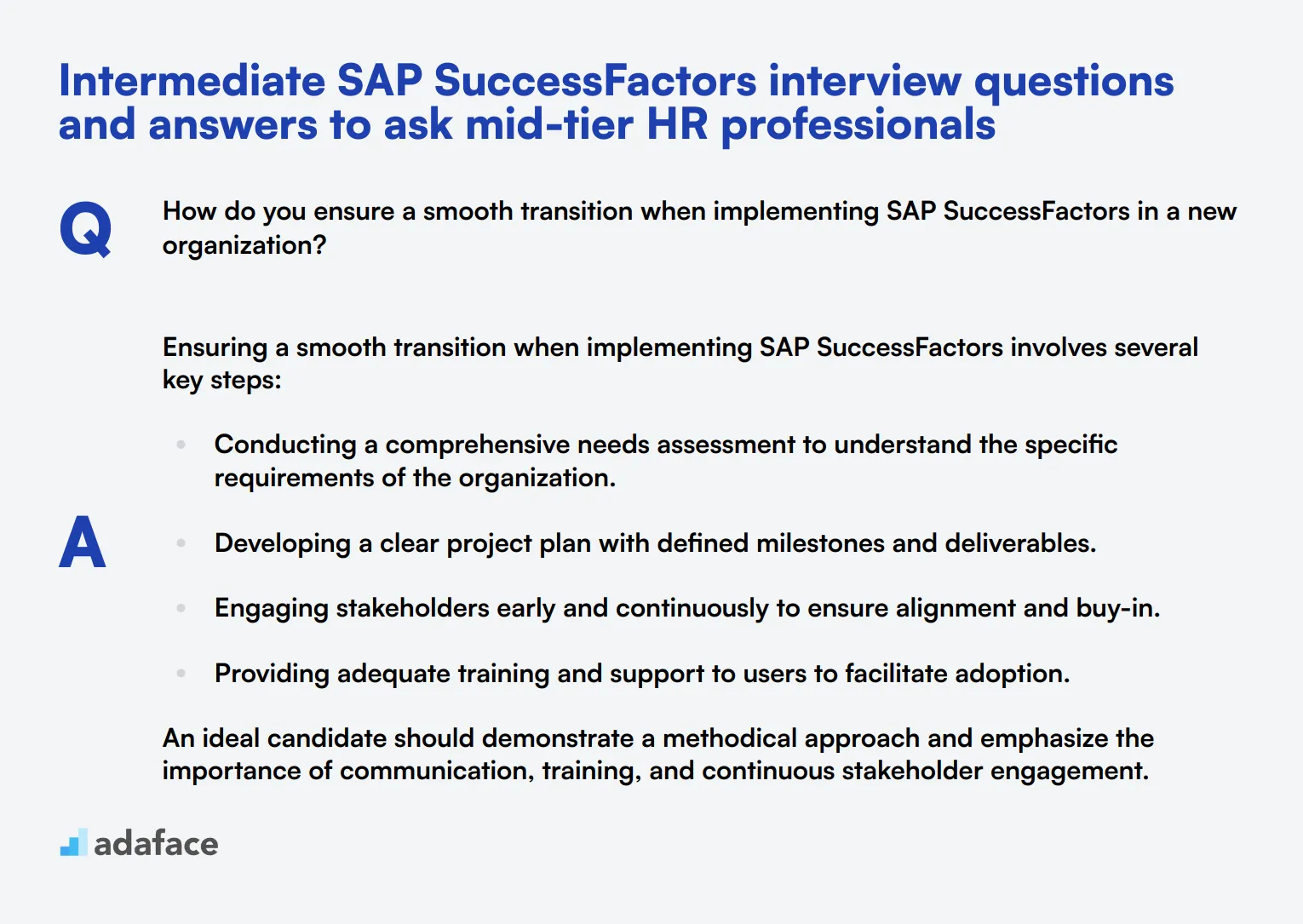 10 intermediate SAP SuccessFactors interview questions and answers to ask mid-tier HR professionals