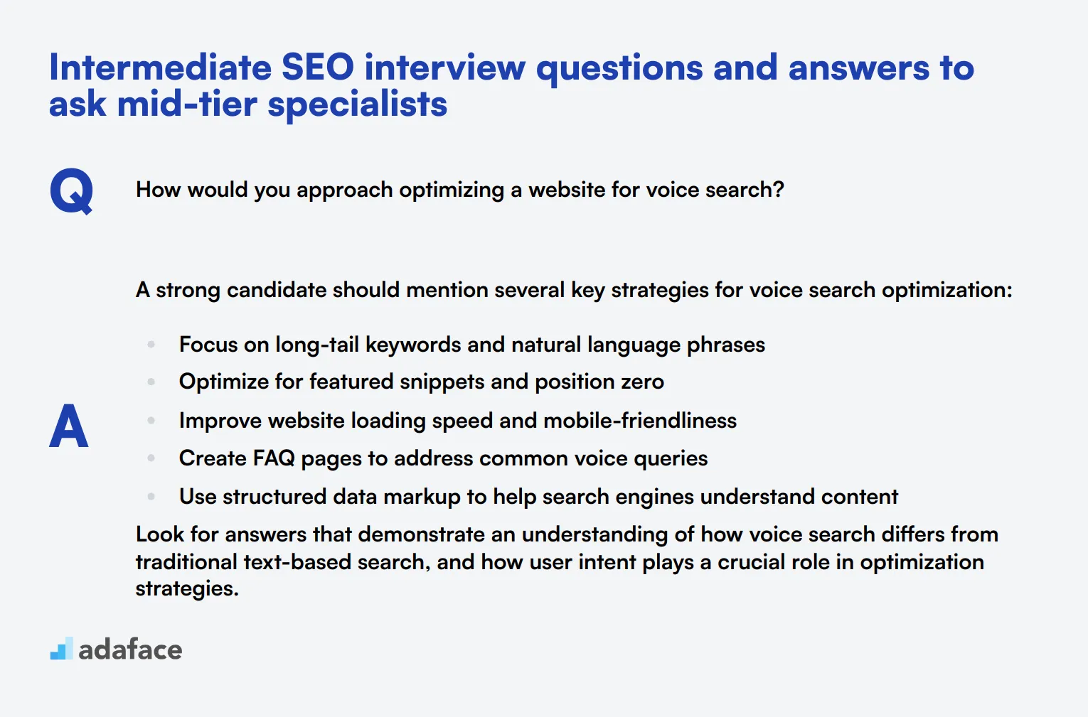 5 intermediate SEO interview questions and answers to ask mid-tier specialists