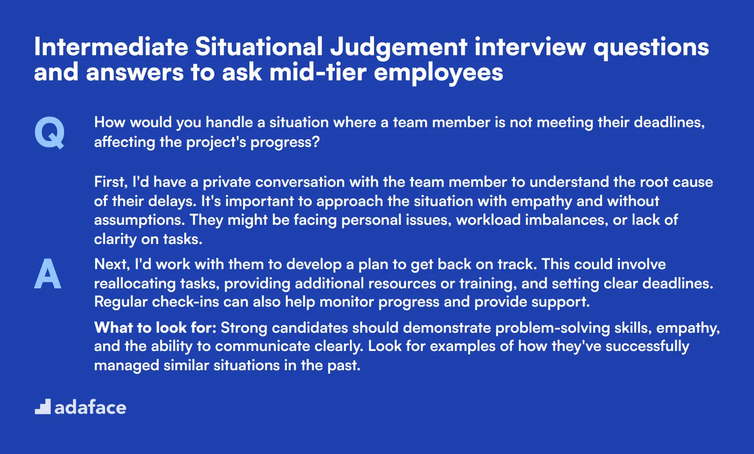 10 intermediate Situational Judgement interview questions and answers to ask mid-tier employees