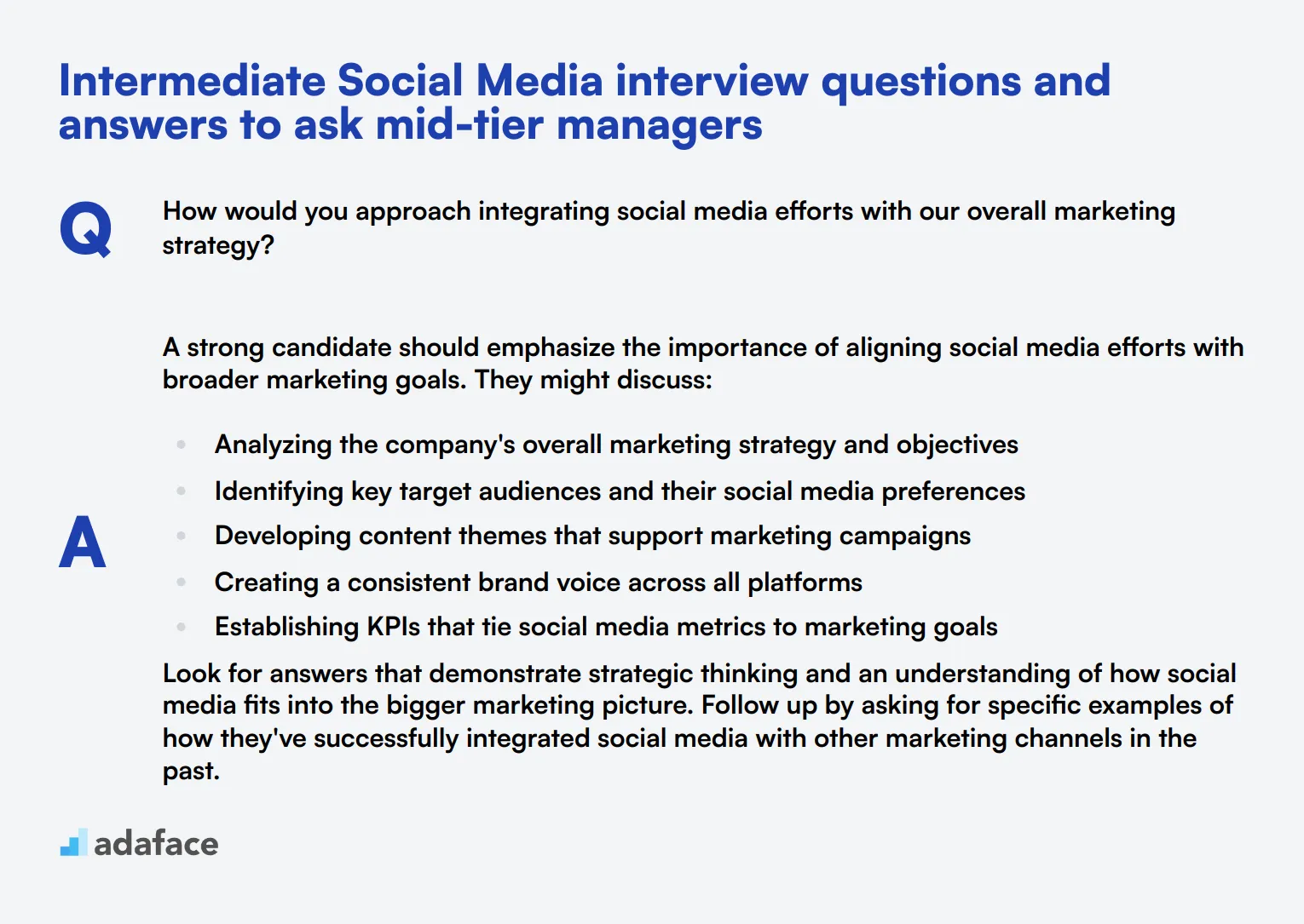 10 intermediate Social Media interview questions and answers to ask mid-tier managers