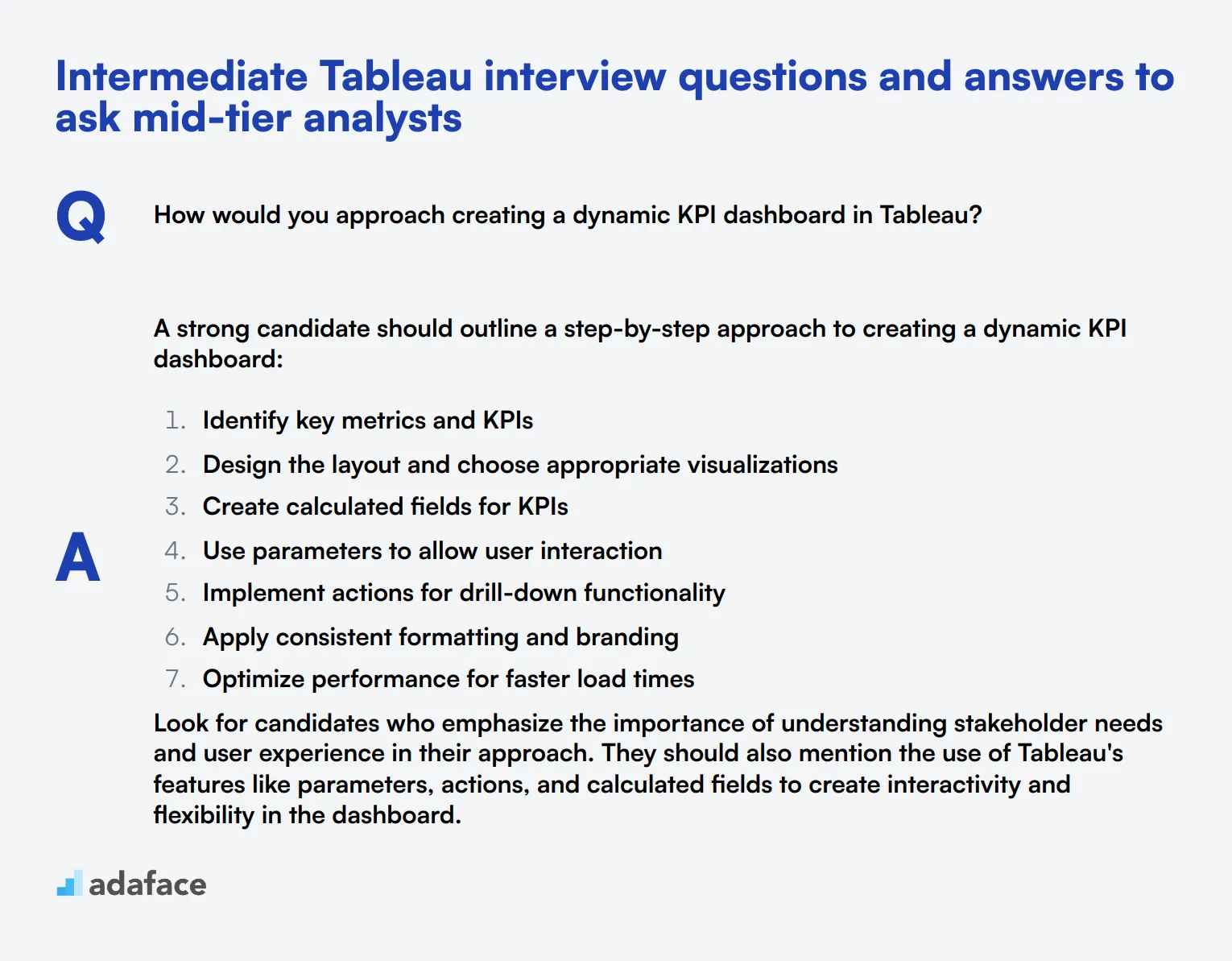 10 intermediate Tableau interview questions and answers to ask mid-tier analysts