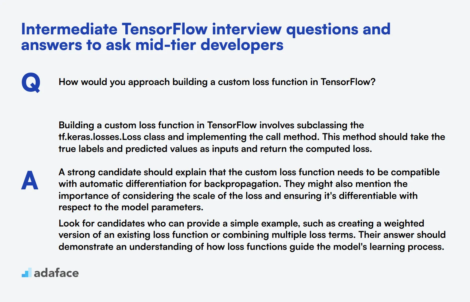 10 intermediate TensorFlow interview questions and answers to ask mid-tier developers