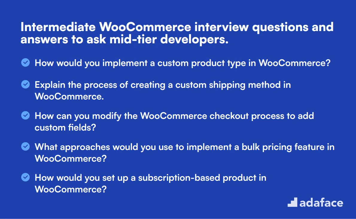 15 intermediate WooCommerce interview questions and answers to ask mid-tier developers.