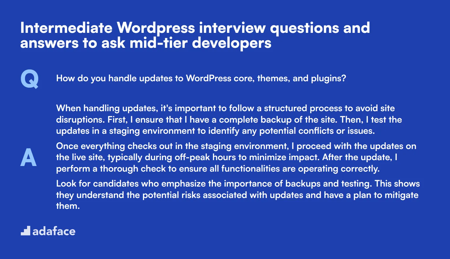 10 intermediate Wordpress interview questions and answers to ask mid-tier developers