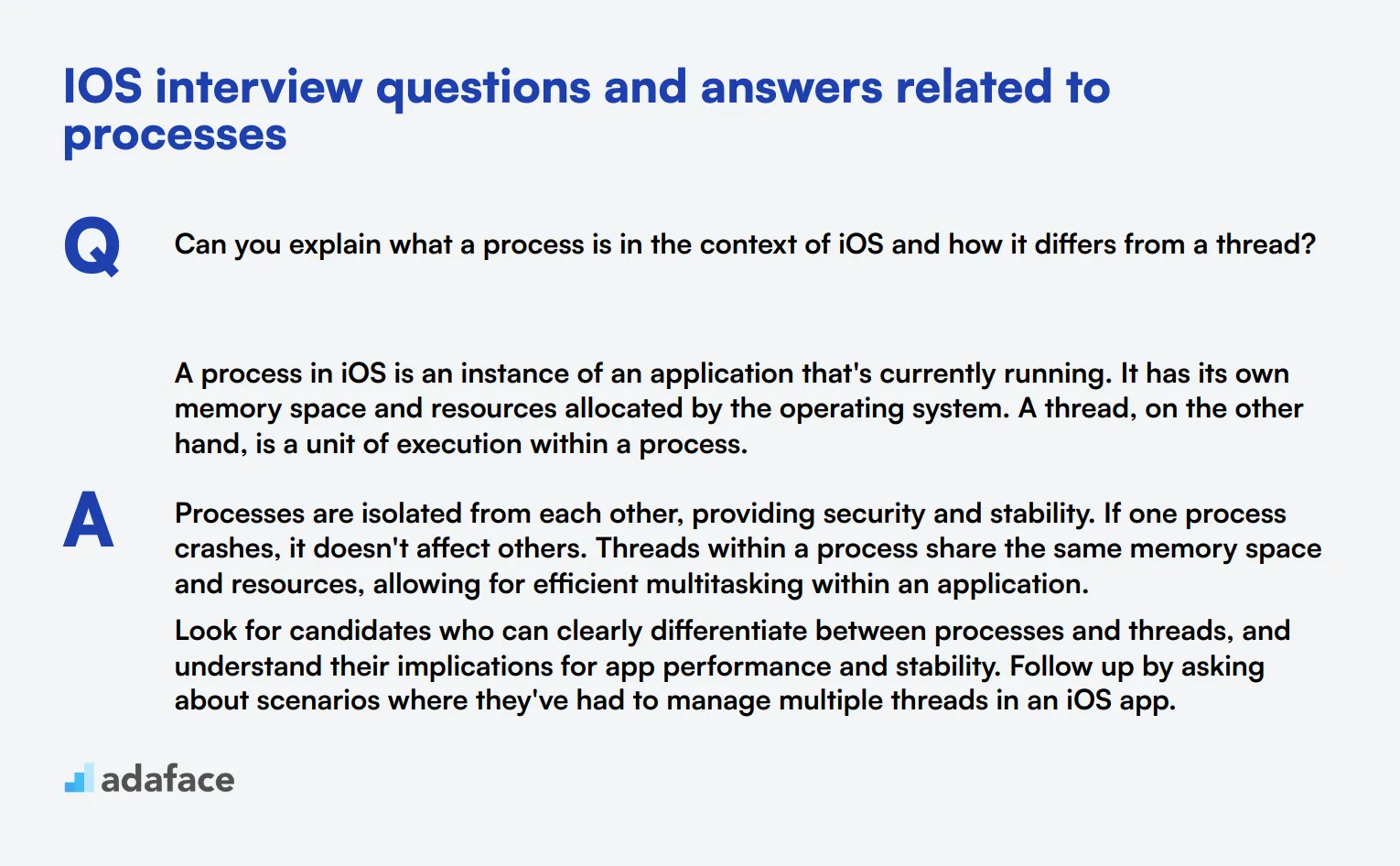 7 iOS interview questions and answers related to processes