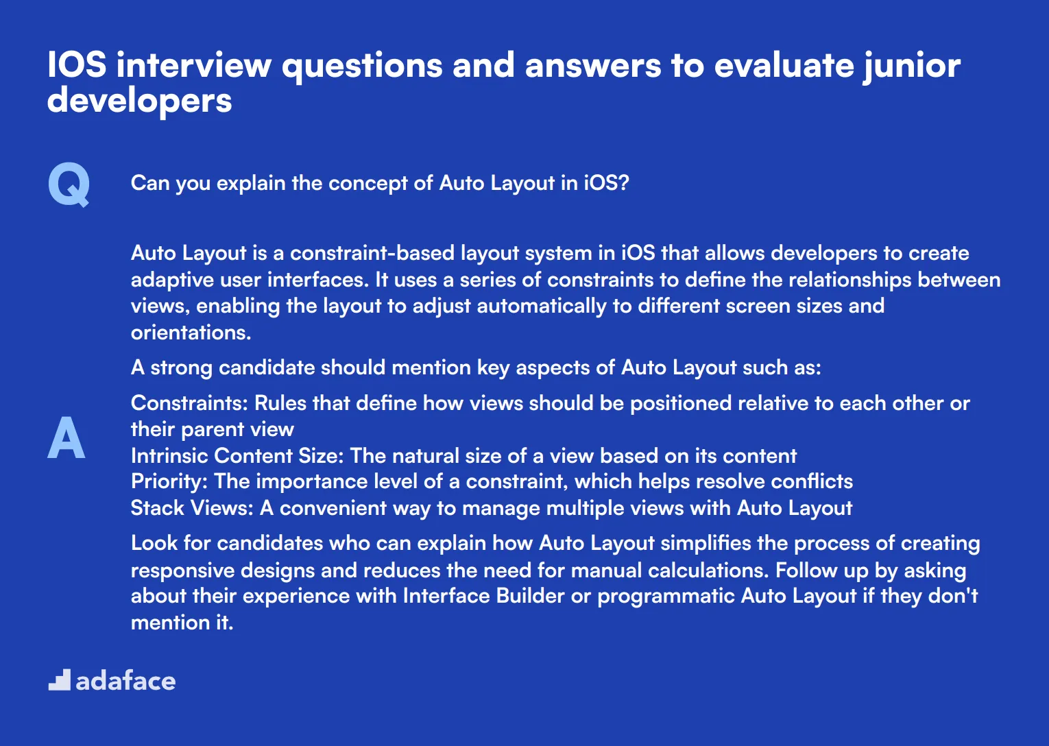 8 iOS interview questions and answers to evaluate junior developers