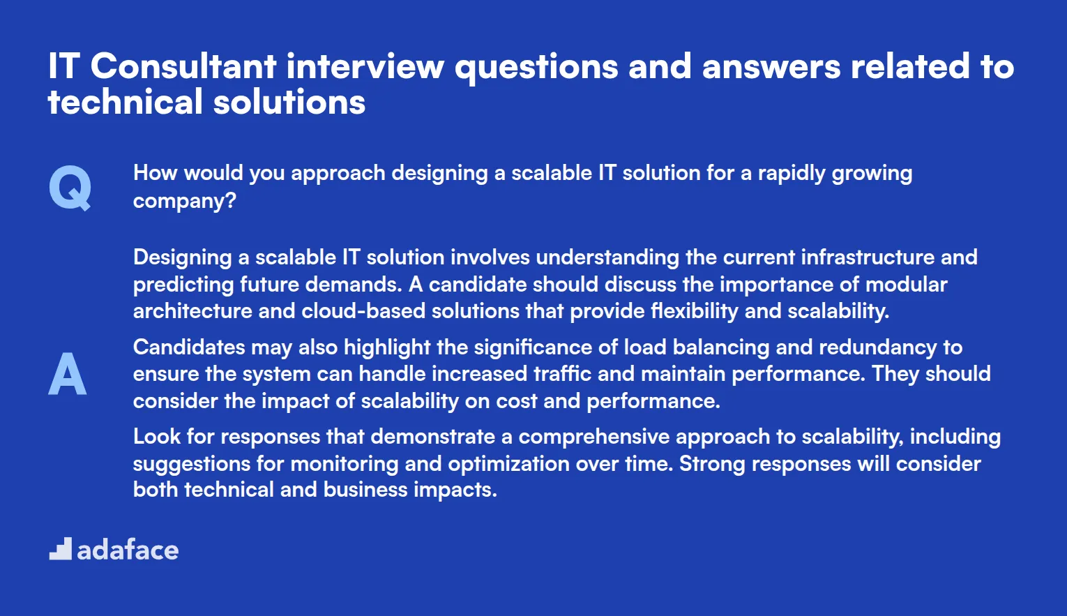 7 IT Consultant interview questions and answers related to technical solutions