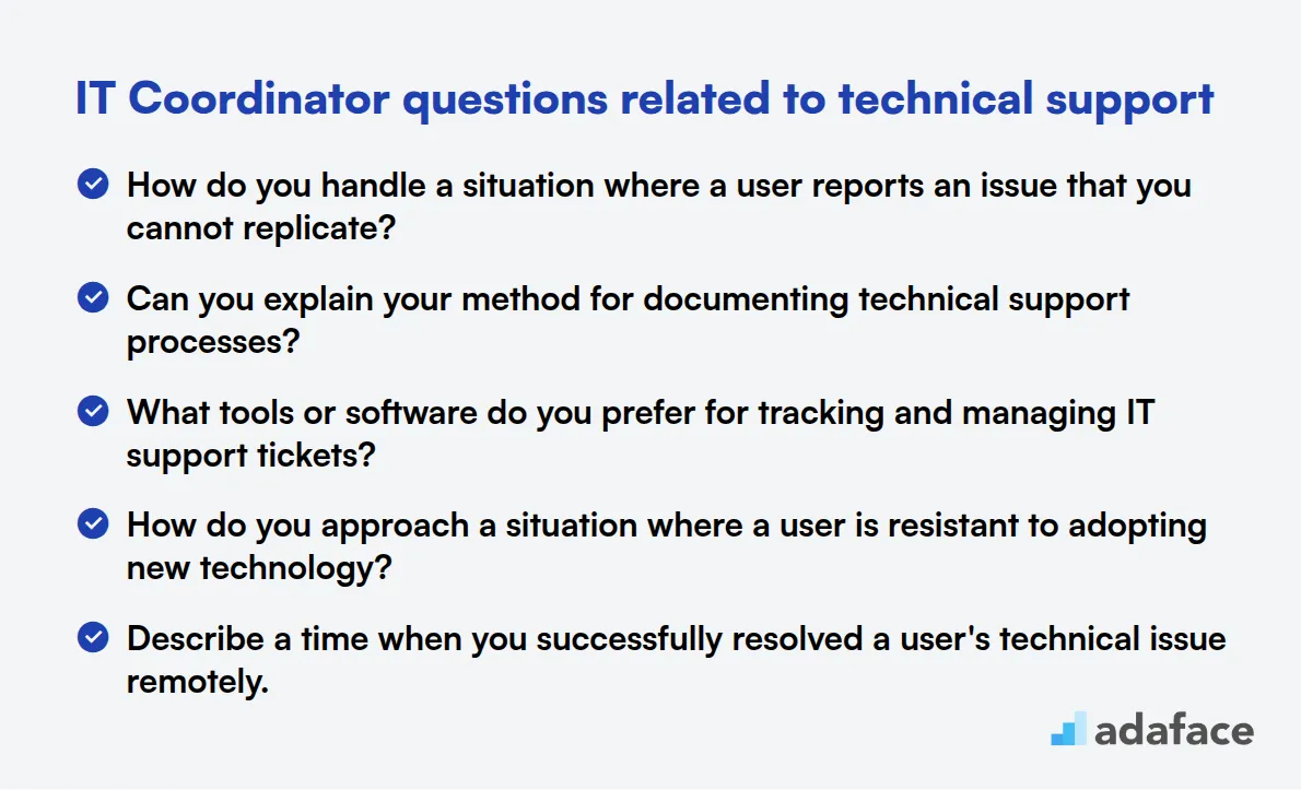10 IT Coordinator questions related to technical support