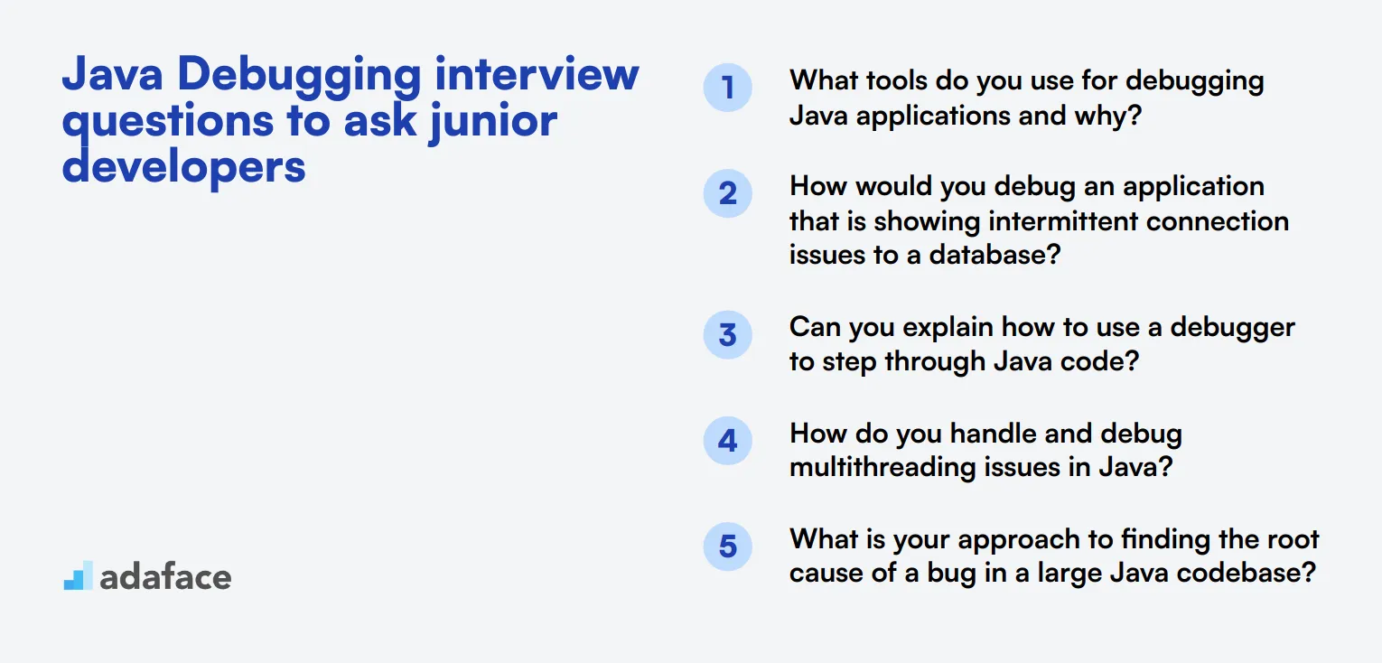 20 Java Debugging interview questions to ask junior developers