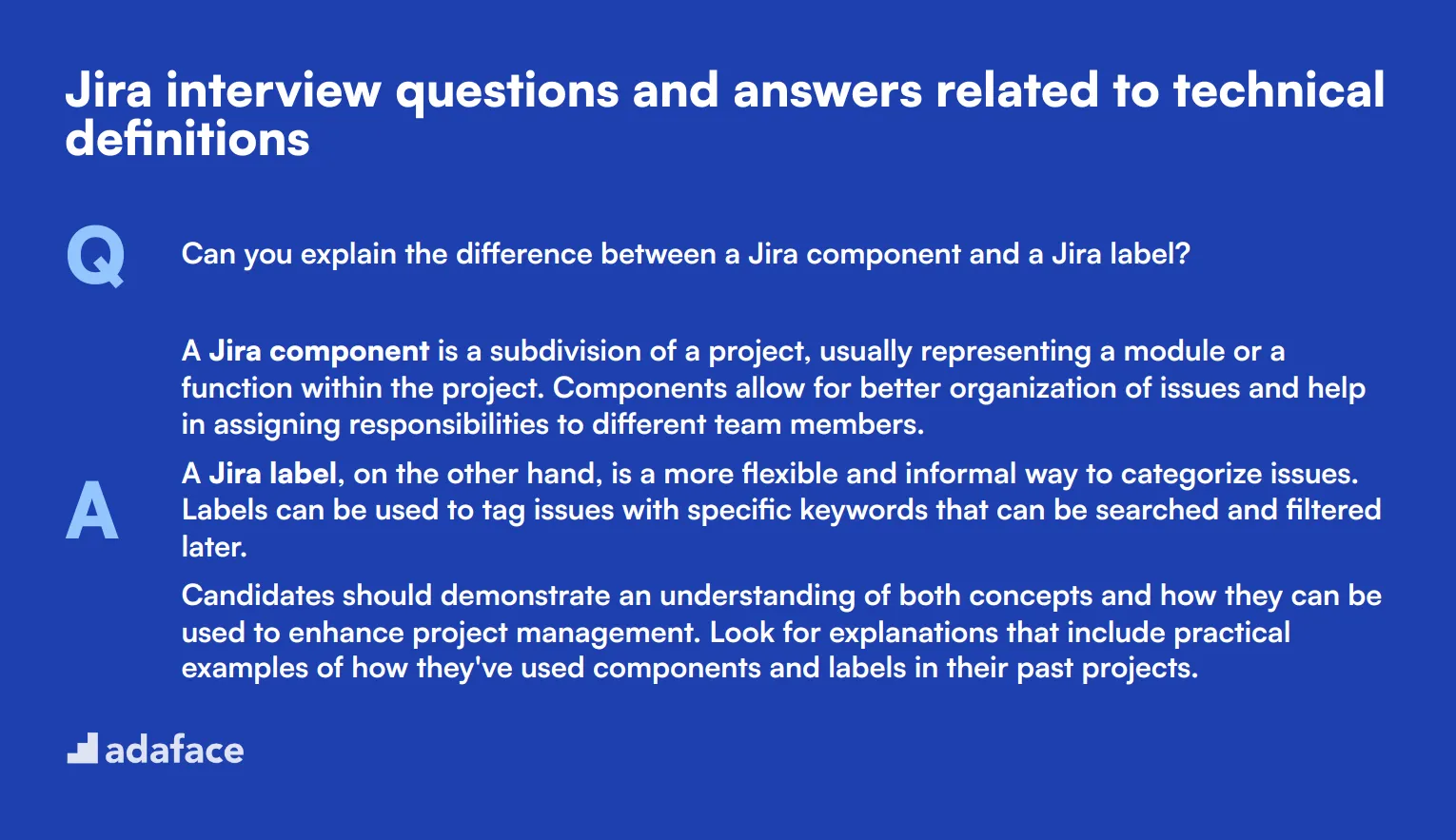 7 Jira interview questions and answers related to technical definitions