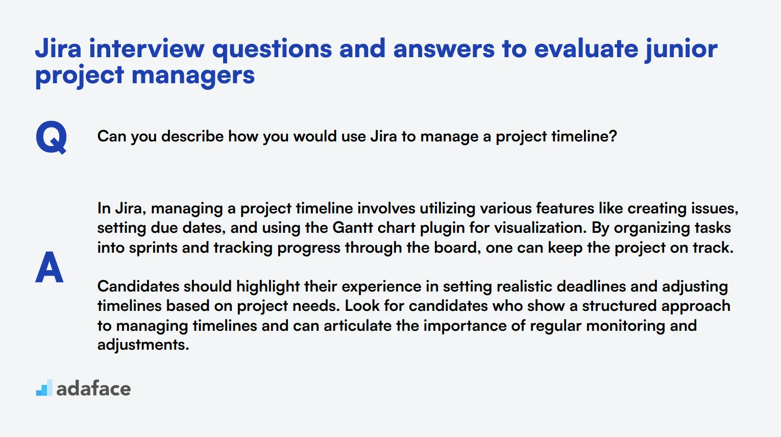 8 Jira interview questions and answers to evaluate junior project managers