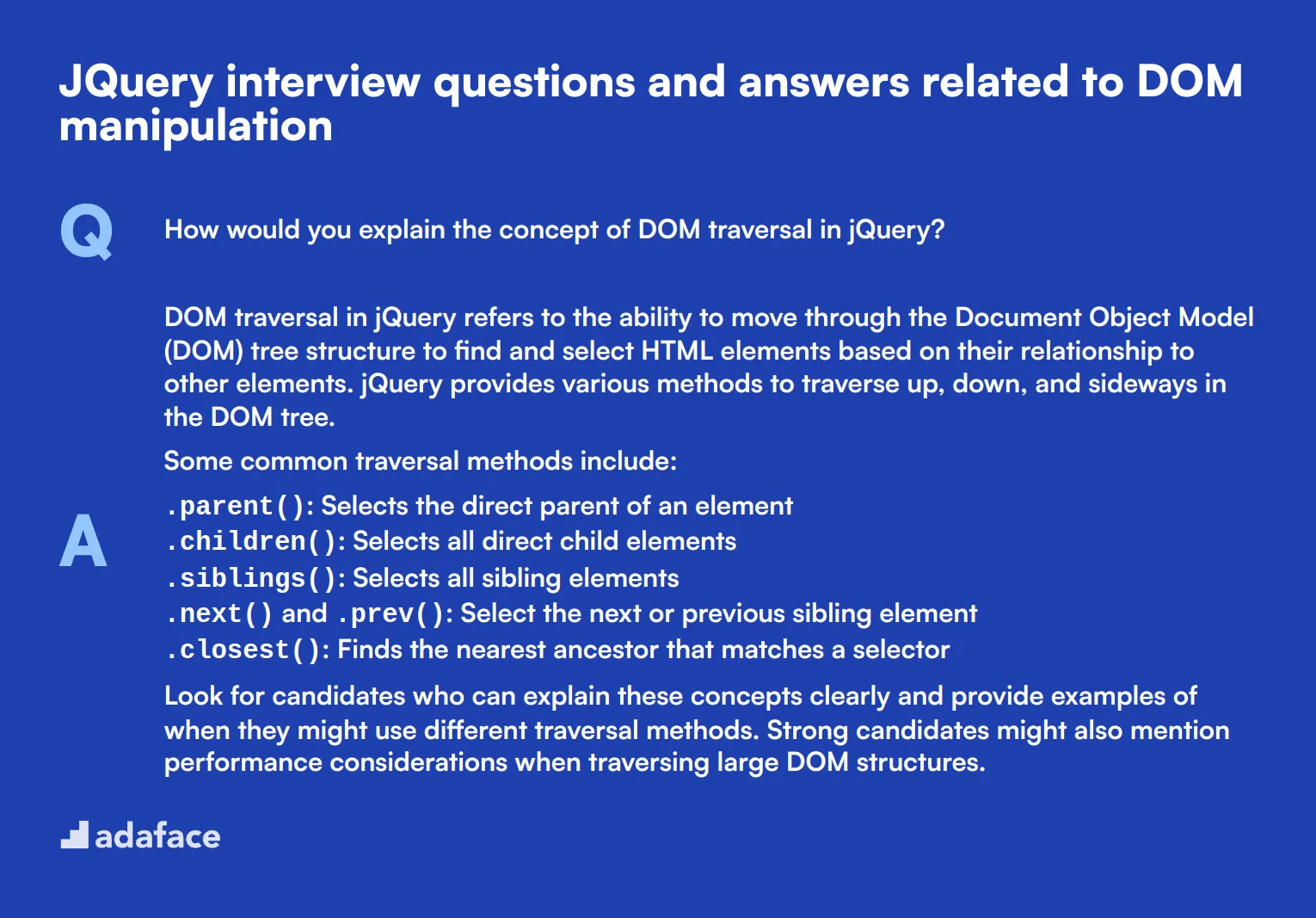 9 jQuery interview questions and answers related to DOM manipulation