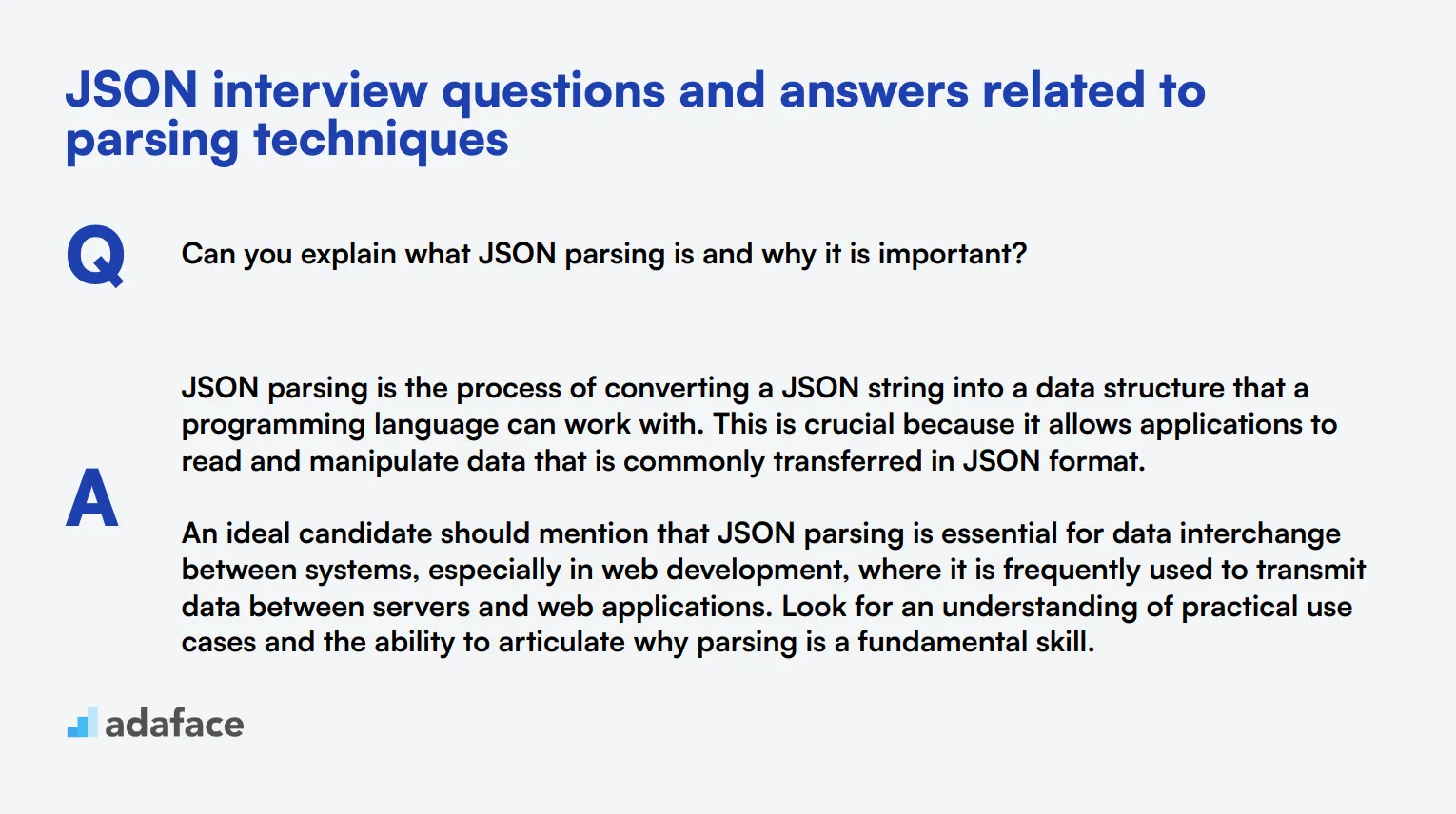 8 JSON interview questions and answers related to parsing techniques