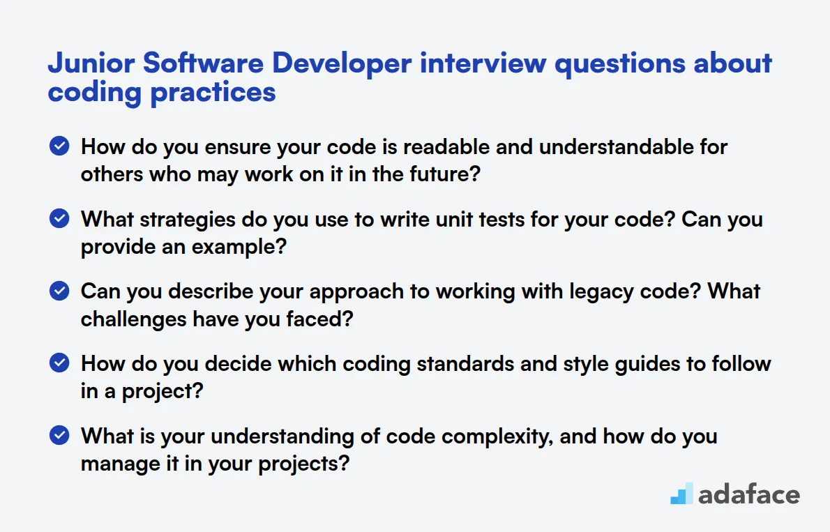 10 Junior Software Developer interview questions about coding practices