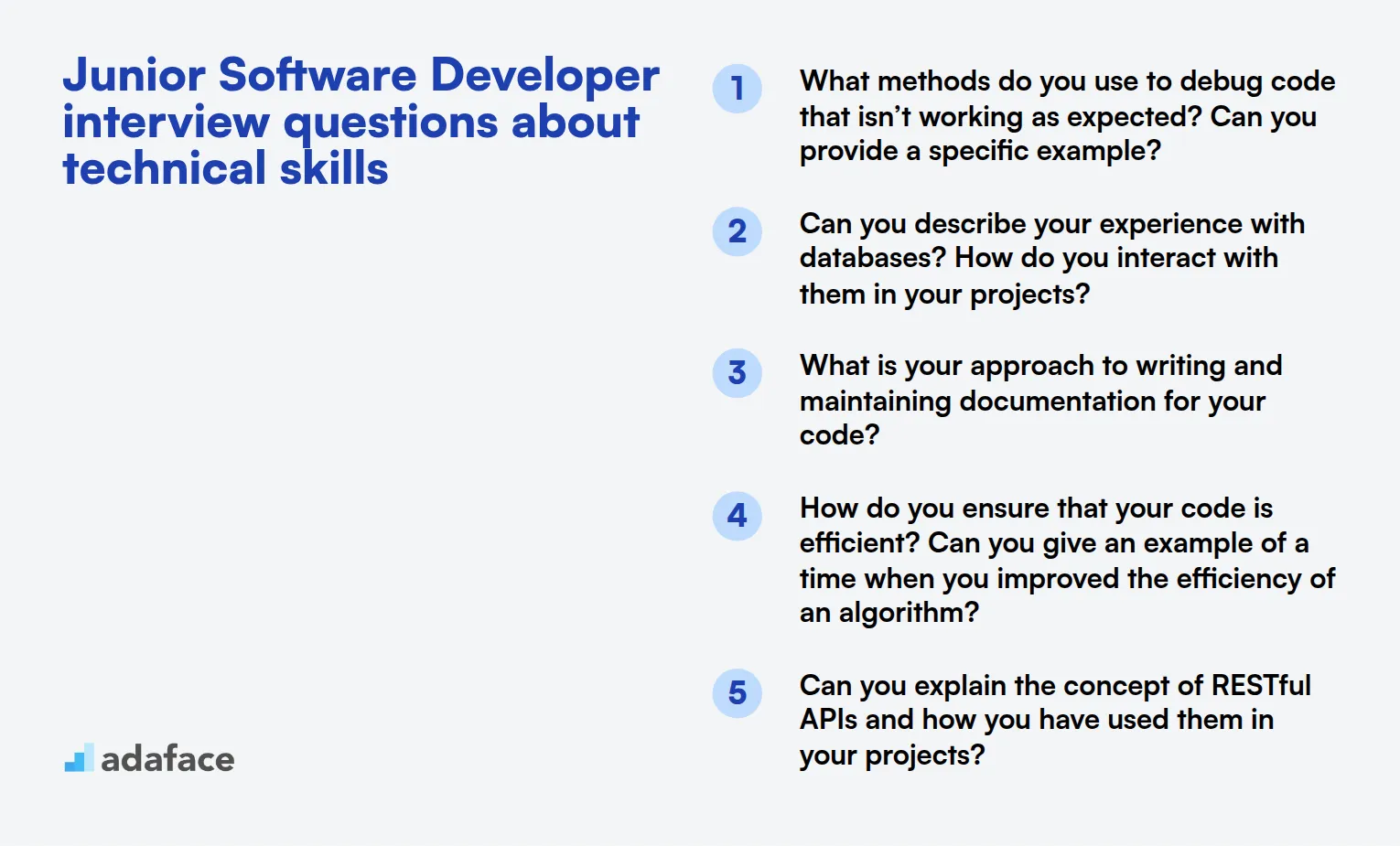 8 Junior Software Developer interview questions about technical skills
