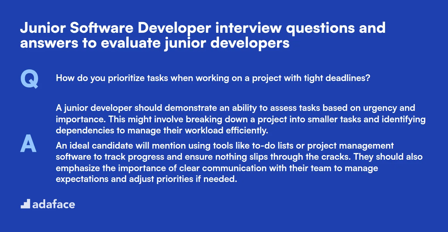 8 Junior Software Developer interview questions and answers to evaluate junior developers