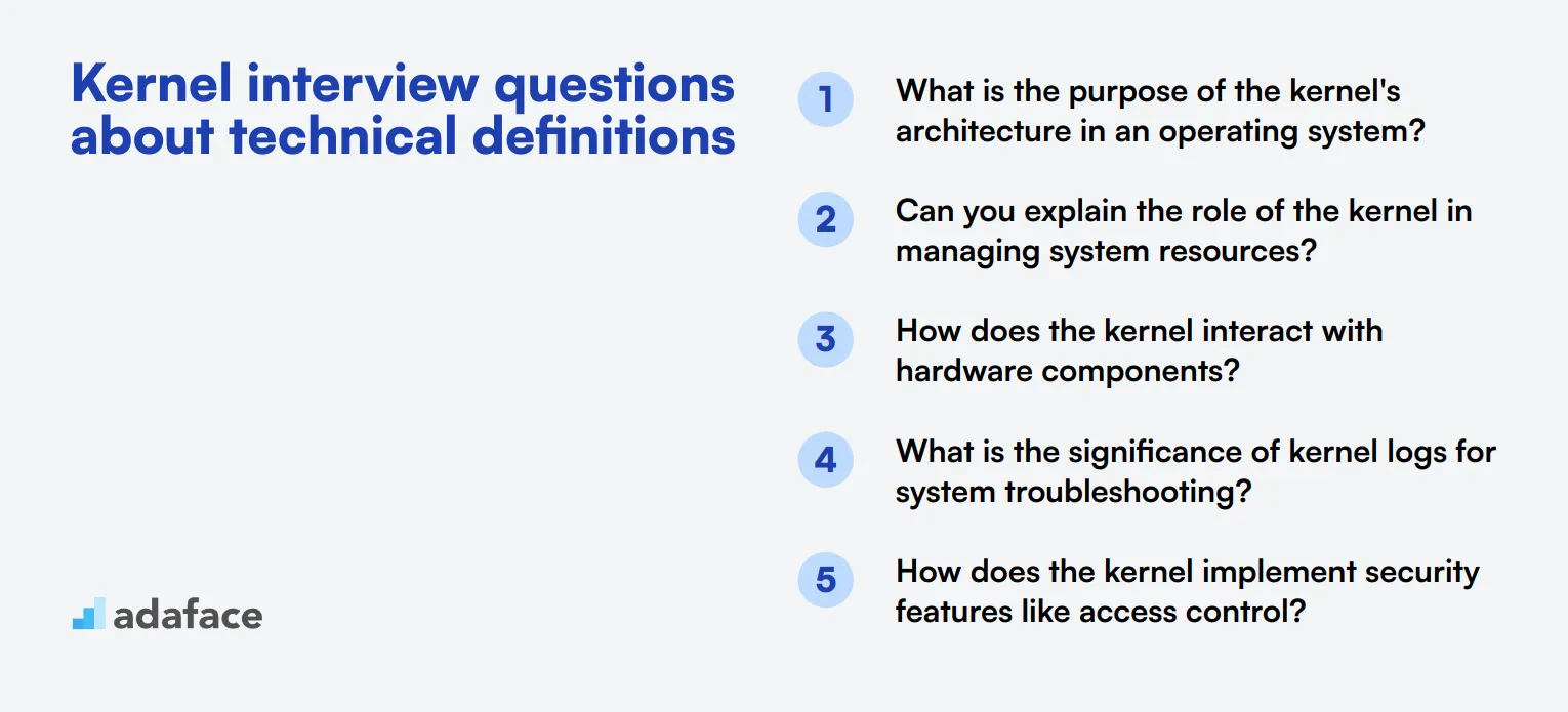 10 Kernel interview questions about technical definitions