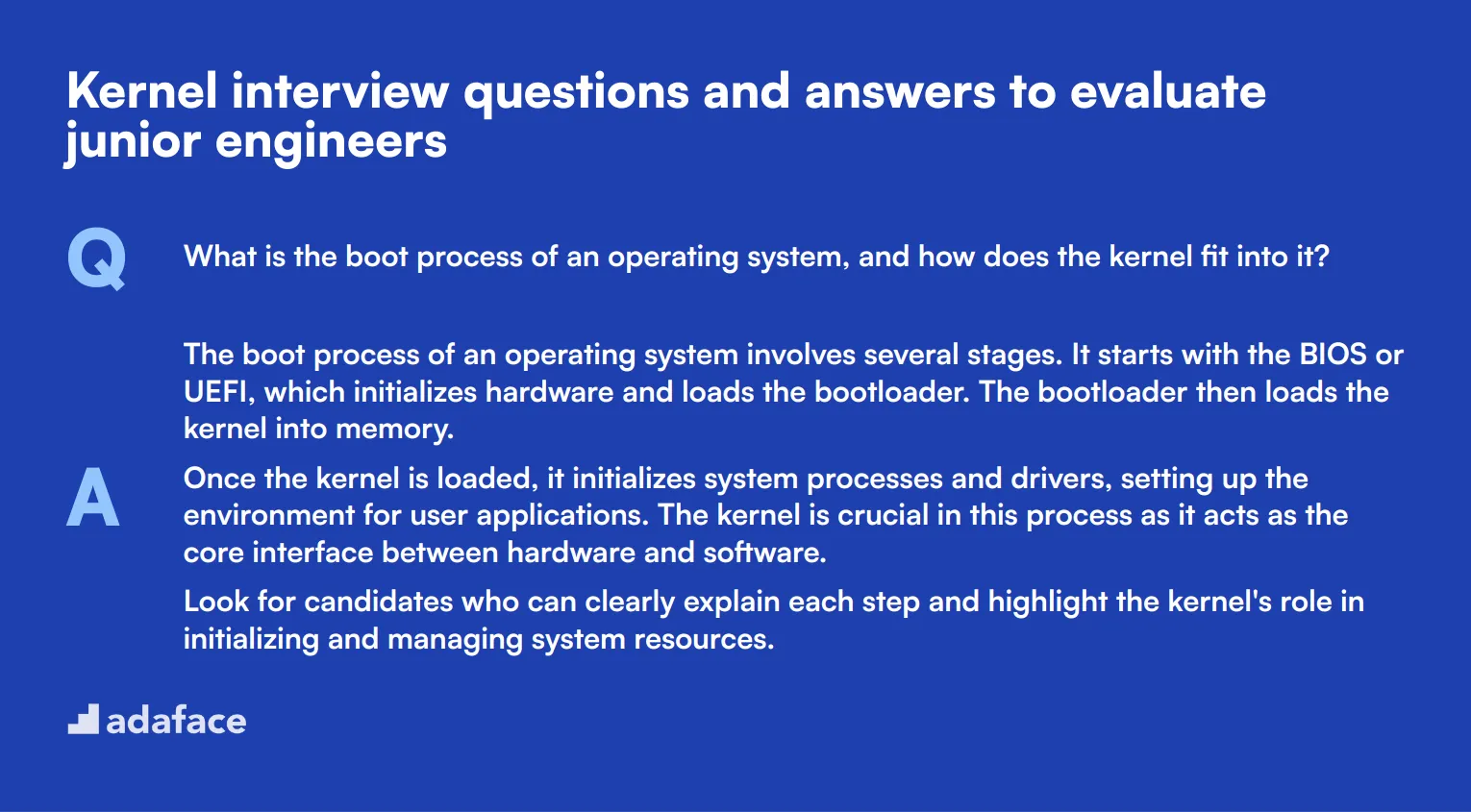 8 Kernel interview questions and answers to evaluate junior engineers