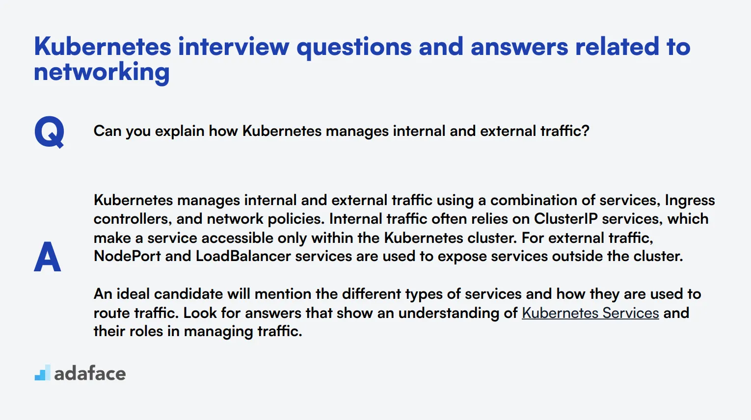 8 Kubernetes interview questions and answers related to networking