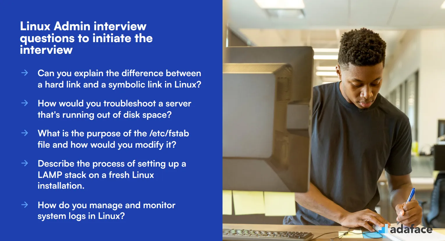 10 Linux Admin interview questions to initiate the interview