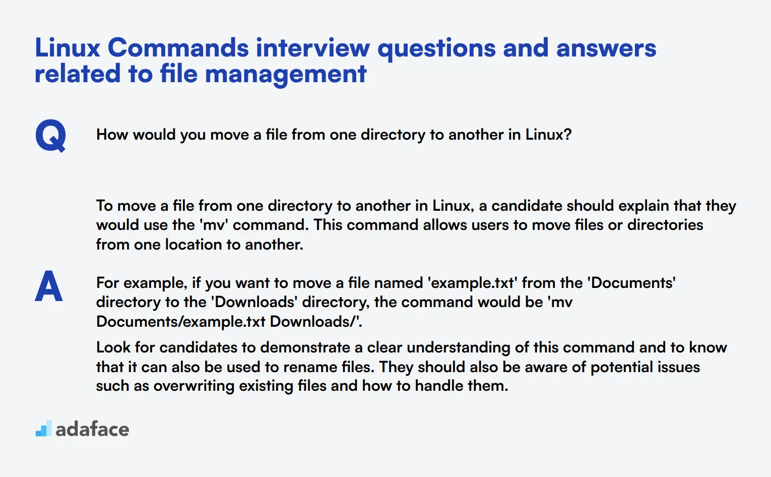 8 Linux Commands interview questions and answers related to file management