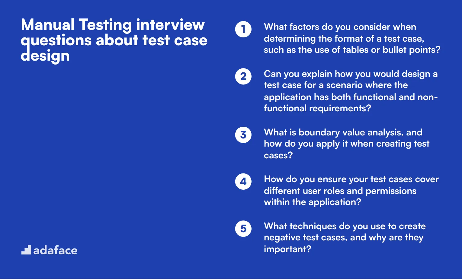 10 Manual Testing interview questions about test case design