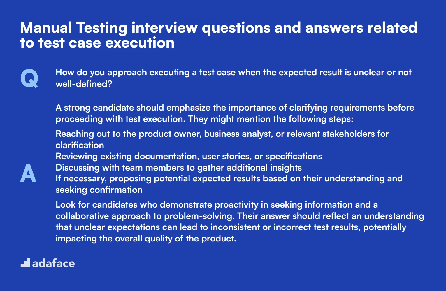 6 Manual Testing interview questions and answers related to test case execution