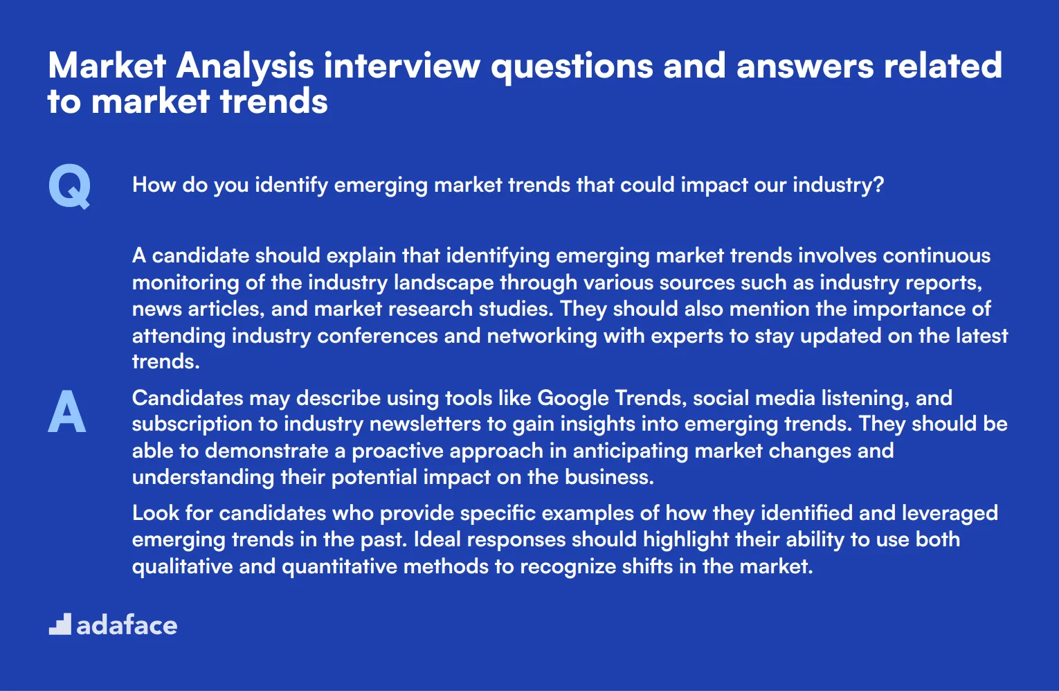 9 Market Analysis interview questions and answers related to market trends